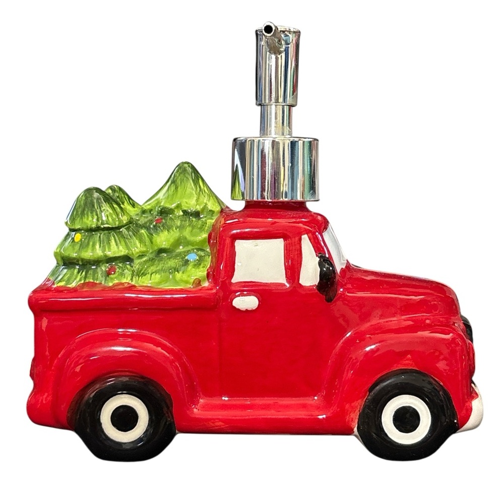 Robert Stanley Red Truck Christmas Ceramic Soap Dispenser - Picture 2 of 4